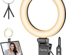Laptop Ring Light with Clip and Tripod, 6.3'' Desktop LED Lamp with Dimmable 3 Modes 10 Brightness Level for PC Monitor/Live Streaming/YouTube/TiK Tok (FREE POSTAGE)