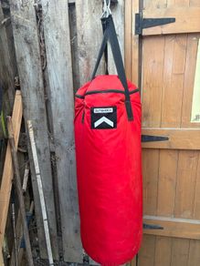 Boxing bag and gloves