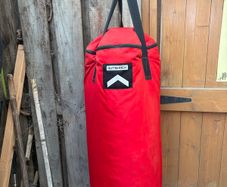 Boxing bag and gloves