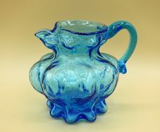 Vintage Kanawha Blue Glass Pitcher