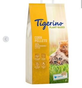 Tigerino Plant-Based Litter Corn Pellets - Sensitive (Unscented)   14l