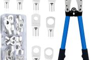 Battery Cable Lug Crimping Tool Set +60PCS Copper Ring Terminals for Crimping