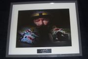 Joey Dunlop Framed Mounted Print With Signature.