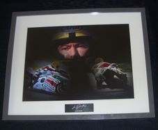 Joey Dunlop Framed Mounted Print With Signature.