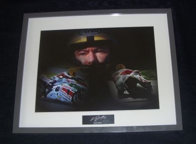 Joey Dunlop Framed Mounted Print With Signature.