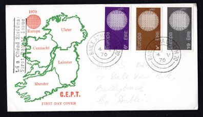 1970 Ireland Europa (CEPT) Commemorative Stamps Illustrated First Day Cover (FDC)