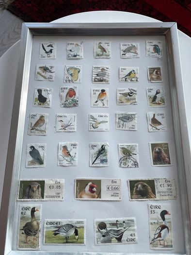 Framed Birds  of Ireland Stamp Collection