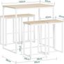 Dining Table Set with 4 Bar Stools Space Saving Design 100 x 60 x 96cm Natural Image 2