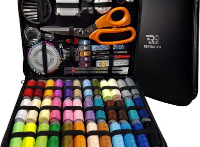 Professional Sewing Kit XXL Portable Sewing Accessories Bag Includes Tailor Scissors, 36 Threads, 30 Needles and Many More Supplies for Travel, Home, Beginners, Emergency, Adults and Kids