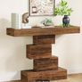Farmhouse Console Table 42.5 Inch Narrow Sofa Table with Geometric Base Rustic Entryway Accent Table Image 2