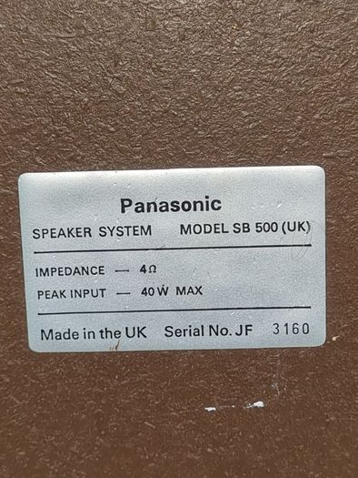 Panasonic Model SB 500 loudspeakers