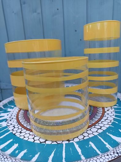 3 X glass vases/containers
