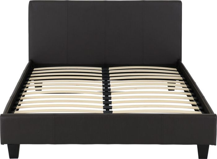 Prado 4'6" Bedframe in  Brown Leather