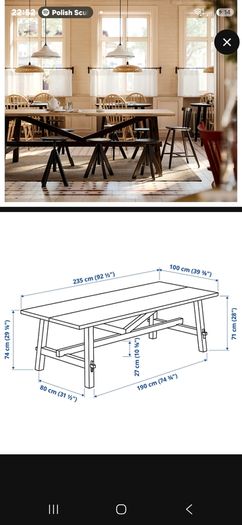 Beautiful large  Acacia wooden Ikea Dining Table