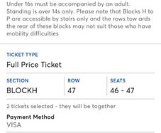 2x Seated Westlife Tickets - Final Night!