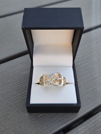 Vintage Gents 9ct Gold Buckle Ring