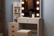 Dressing Table LED with Mirror &amp; Stool