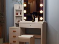 main image for ad Dressing Table LED with Mirror &amp; Stool