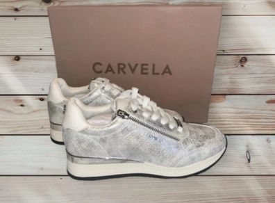 Carvela Silver Snake Sneakers - Brand New In Box