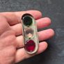 Vintage 3 In 1 Red Green White Light Tin Flashlight Torch Image 8