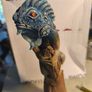 handmade iguana on natural wood log Image 10
