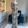 Ladies Beige & Mocha Long Dress with Cap Sleeves from Viyella Image 8