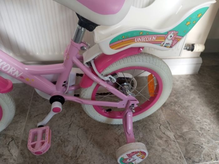 Kids unicorn bike size 14 inch wheels