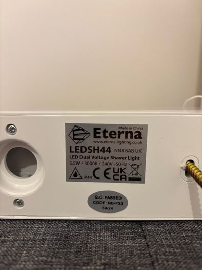 Eterna LEDSH44 Low Energy LED Dual Voltage Shaver Light Bathroom