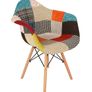 Vivid Mosaic Patchwork Armchair with Beech Legs Image 4