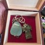 Vintage Irish Keyring with 2 Green Stones Image 3