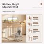 Height-Adjustable Desk Electric Sit-Stand Office Computer with 2 Memory Functions Standing 110 x 60 cm Light Brown Image 3