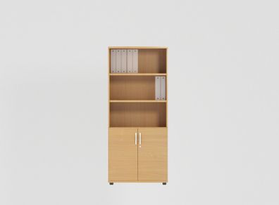 Combo Bookcase 1850mm Part Open Storage - 2 Closed, 3 Open