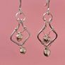 Stainless Steel Earrings with Bells, Handmade Wire Art, Geometric Dangles Image 10