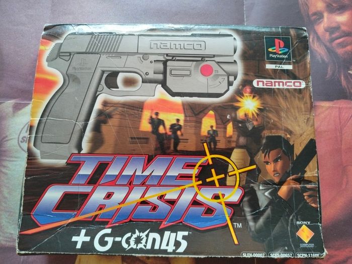 vintage Time Crisis + G-Con 45 Light Gun Big Box Bundle for the original PlayStation (PS1)