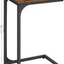 NEW SALE | C-Shaped Side Table, Bedside Table, Sofa Side Table, Coffee Table, with Metal Frame, Industrial, for Living Room, Bedroom, Rustic Brown and Black Image 4