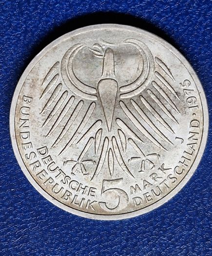 1975 Germany Silver 5 Deutsche Mark Friedrich Ebert