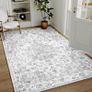 Vintage Rugs Living Room Grey Large Area Rug 160x230cm Non Slip Washable Hall Lounge Bedroom Kitchen Office Dining Room Indoor Carpet Low Pile Big Carpets Image 2