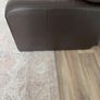 2 Italian Brown leather sofas and footstools Image 3