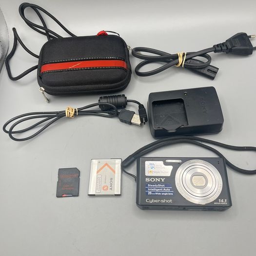 Sony Cybershot DSC-W610 Digital Camera - Black - Full Kit - 14mp