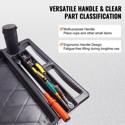 Utility Service Cart, 2 Shelf 249.5 kg Heavy Duty Plastic Rolling Utility Cart with 360 Swivel Wheels (2 with Brakes), Large Lipped Shelf, Ergonomic Storage Handle for Warehouse/Garage/Cleaning
