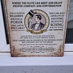 large  gentleman's club metal sign