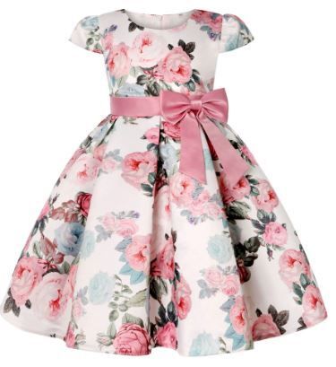 New Girls  Flower Elegant  Princess Party Birthday Wedding Dress Size 5-6yrs