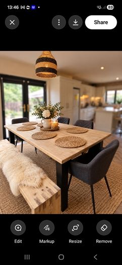Dining table and chairs