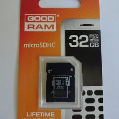 32Gb Micro SDHC Memory Card GoodRam Secure Digital +SD Adapter LIFETIME WARRANTY