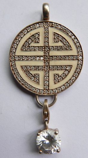 THOMAS SABO 925 Serling Silver Lucky Great Blessing Symbol  Pendant with Stone Detail