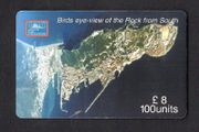 2000 Gibraltar 100 unit Bird Eye North View Of The Rock (Siemens - S5 (Module 33)) Phonecard