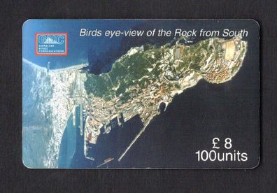 2000 Gibraltar 100 unit Bird Eye North View Of The Rock (Siemens - S5 (Module 33)) Phonecard