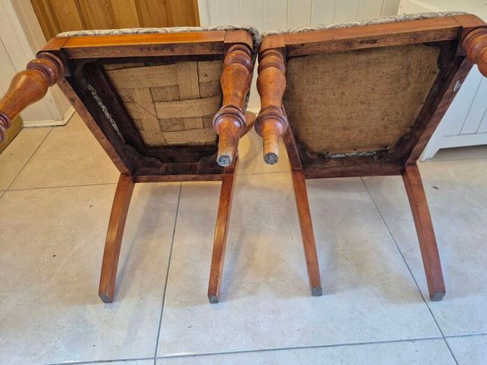 Pair of Antique Victorian Mahogany Balloon Back Chairs