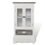Cabinet 2 Doors 1 Drawer White Wood Image 2