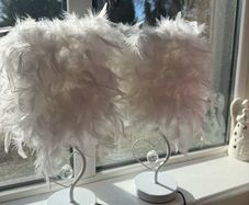Bedside feather lamps